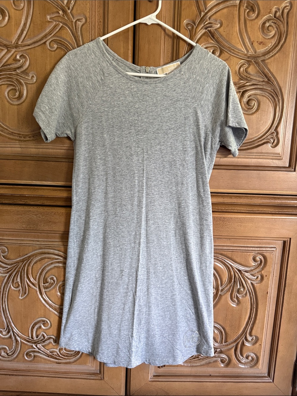 Michael Kors Light Heather Gray Crew Neck Top